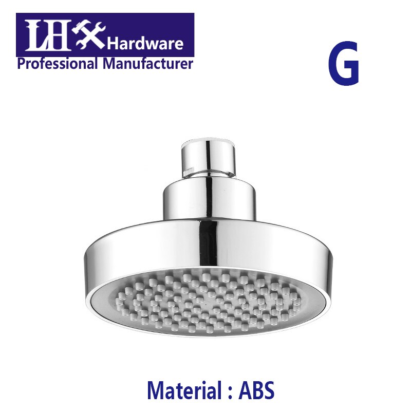 Hotel Bathroom Showerhead ABS Plastic Top Spray Single Rain Shower Head Round Chrome Finish Showerhead LHX XY102 F: G
