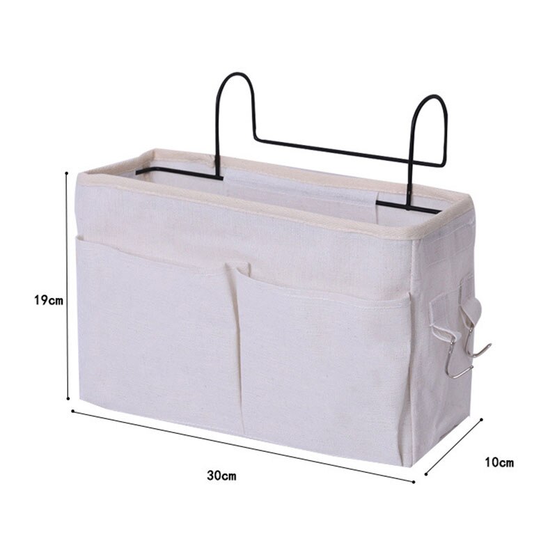 Canvas Nachtkastje Organizer Opknoping Boek Tas Met Haak Organisator Diversen Voor Thuis Keuken Slaapkamer Thuis Organisator: 8