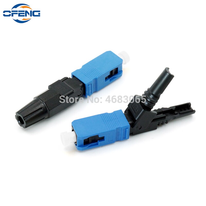100Pcs Embedded SC UPC Fiber Optic Fast Connector FTTH SM fiber optic SC quick connector SC adapter Field Assembly