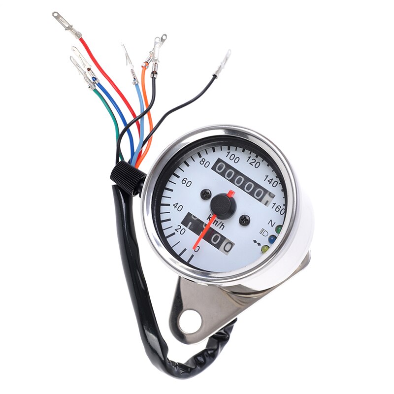 Universele Motorfiets Snelheidsmeter Kilometerteller 12V Motorfiets Dual Speed Meter Met Led Indicator Snelheidsmeter Motorfiets