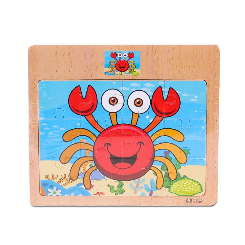 Baby Jigsaw Puzzles Wooden Board Jigsaw Toy Children 1-5 Years Old Cartoon Animal &Traffic Cognitive Early Education Puzzle Toys