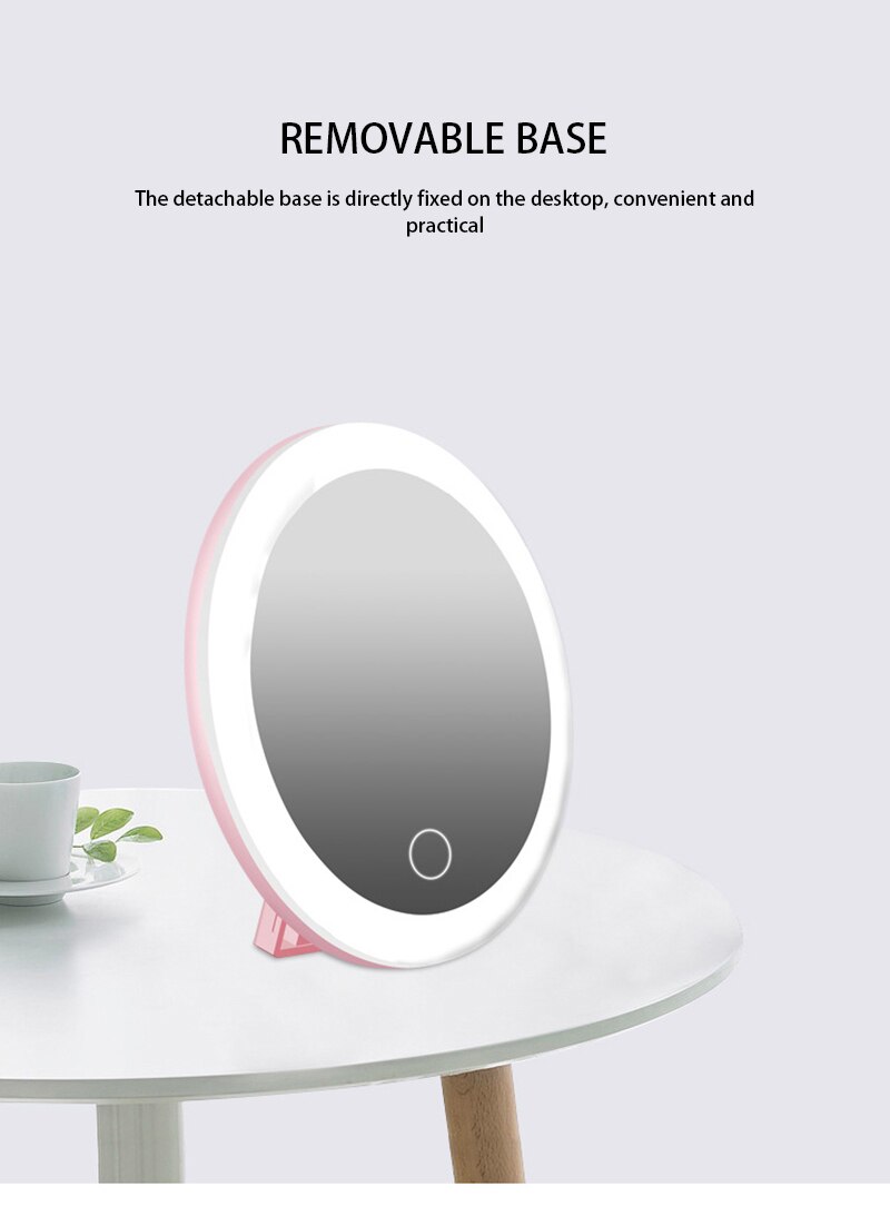 Makeup Mirror Smart Sensor Beauty Light Source Desktop LED Touch Screen Dimming Makeup Mirror Desktop Female Beauty Mirror