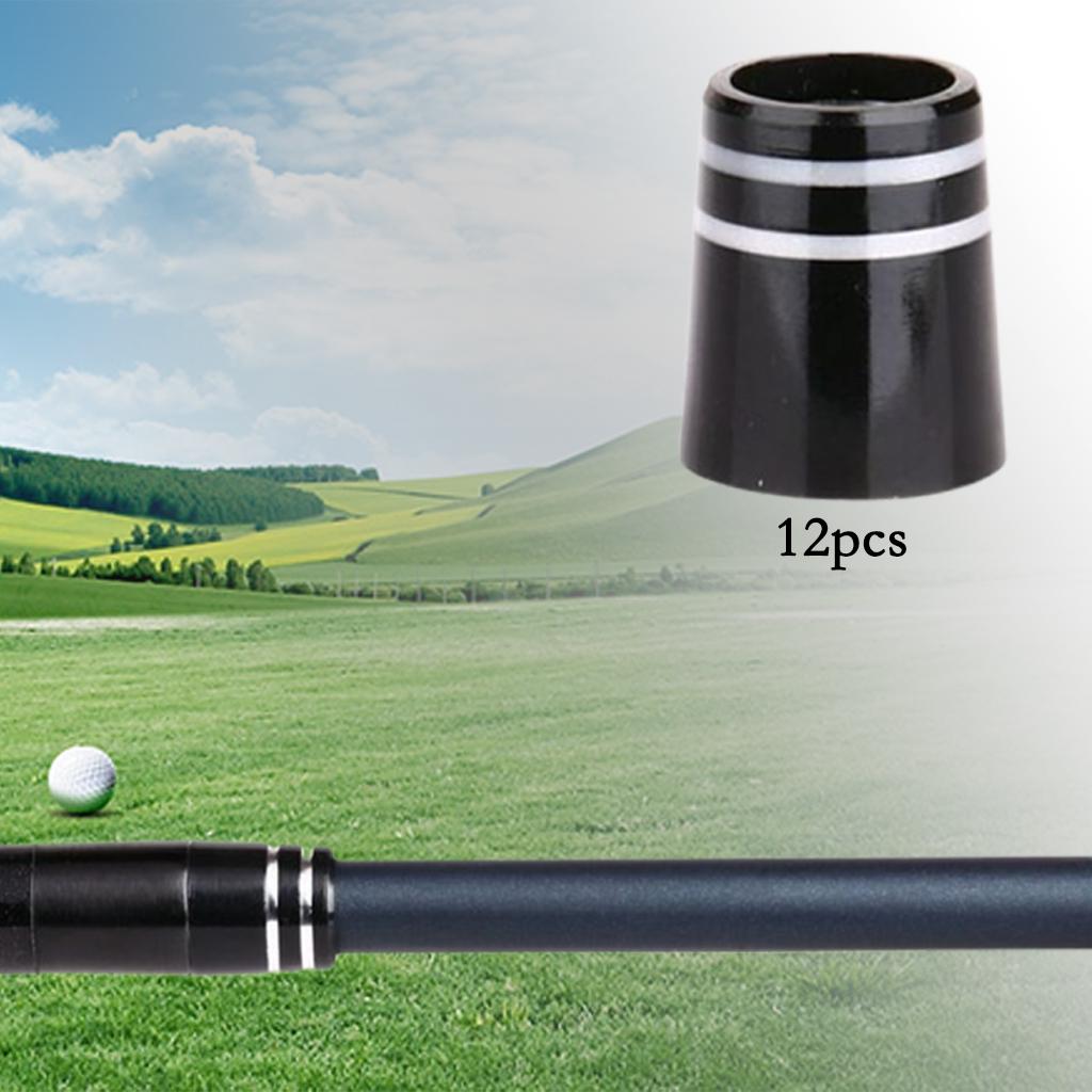 12 Pieces Custom .355 Golf Ferrules Taper Tip Adapter Golf Accessories: Black