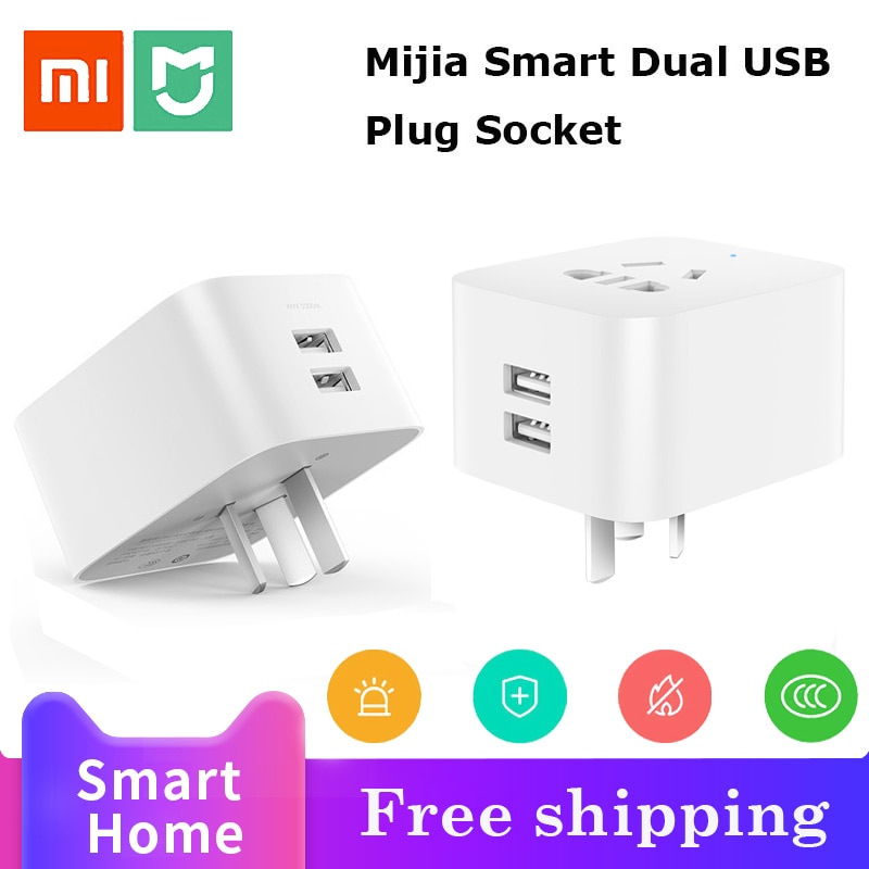 Xiaomi Mijia Smart Socket Bluetooth Gateway Edition Dual USB Smart WIFI Socket Power Adapter Mijia Smart Home Device