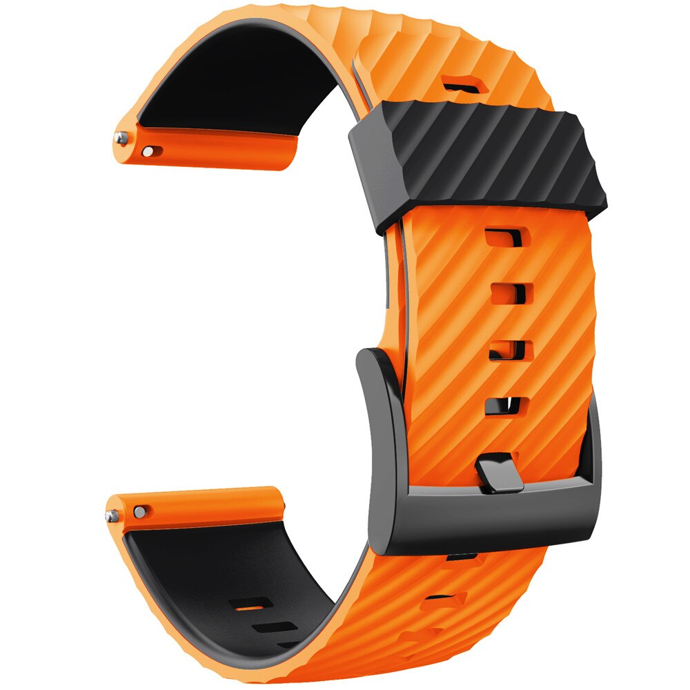 24mm urheilu silikoniranneke suunto 9 baro suunto 9 ranneke suunto 7/d5 kello rannekello ja rannekoru vaihda tarvikkeita: Oranssi musta