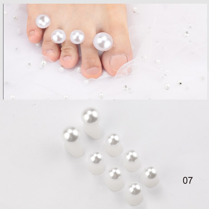 Separadores de dedos de espuma de silicona, espaciadores suaves, Margarita, flor, girasol, herramienta de cuidado de los pies, 8 unidades