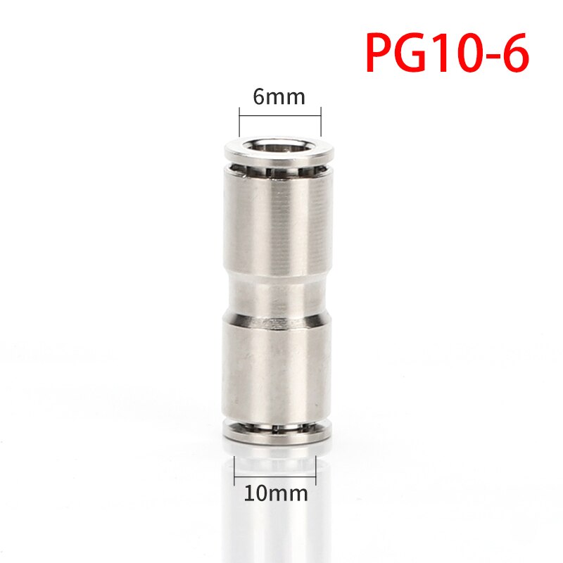 PU PG PE Brass Metal Pneumatic Quick Coupling 4 6 8 10 12mm Apply Air Compressor Hose High Pressure Connector High temperature: PG10-6