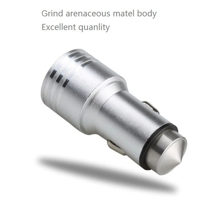 2-USB 2.1A and 1A quick car charger charg adapter phone dual USB port cigarette lighter conversion plug car glass breaker