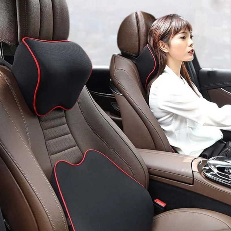 Memory Foam Car Neck Pillow Comfortable Breathable Headrest for Commuters Removable Cover for Travel Office Use