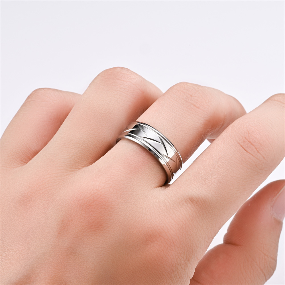 Bague en acier inoxydable noir pour hommes et – Grandado