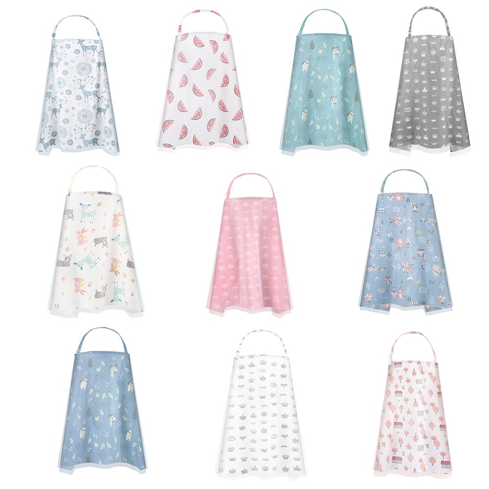 Printed Nursing Cover Double Layer Mesh Fish Net and Cotton Anti-glare Privacy Protection 360° Surround Baby Feeding Accessories