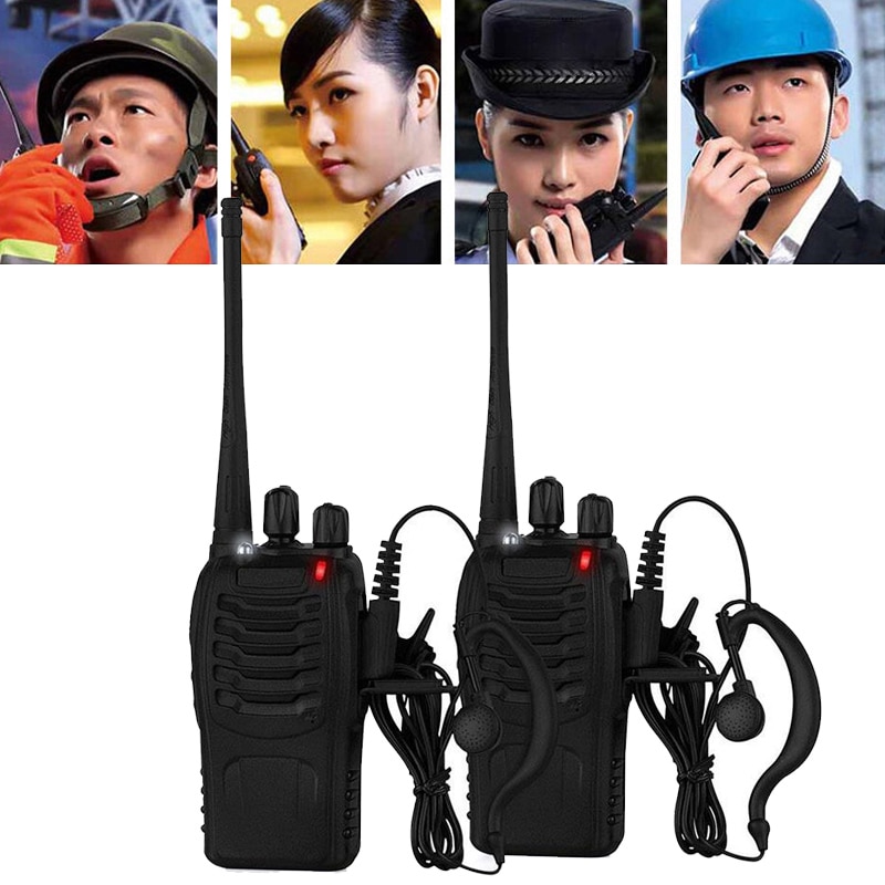 Baofeng bf -888s walkie-talkie 2 stk radiostation transceiver tovejs 400-470 mhz 16ch dc 5v 1000ma bærbar radio