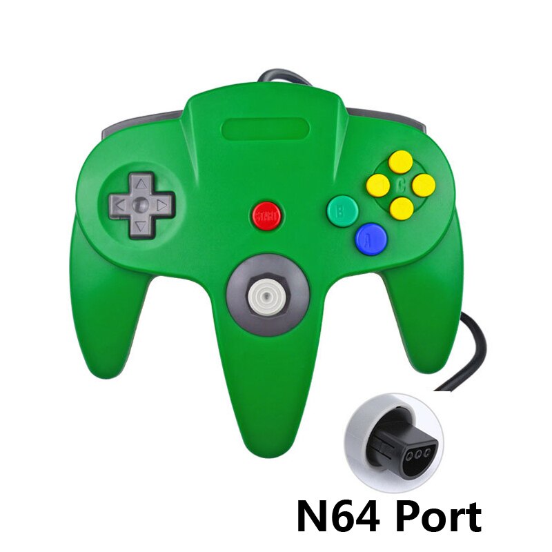 Mando con cable para GameCube, Accesorios para Nintendo N64 para PC, mando de ordenador: N64 Green