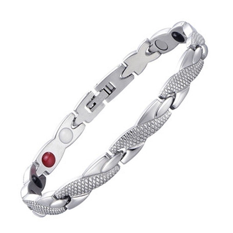 Drachen aufbringen Armbänder verdrehte Gesunde Abnehmen magnetisch Armbinde für Gewicht Verlust Gesunde Charme Schmuck für Männer Weihnachten: Silber-