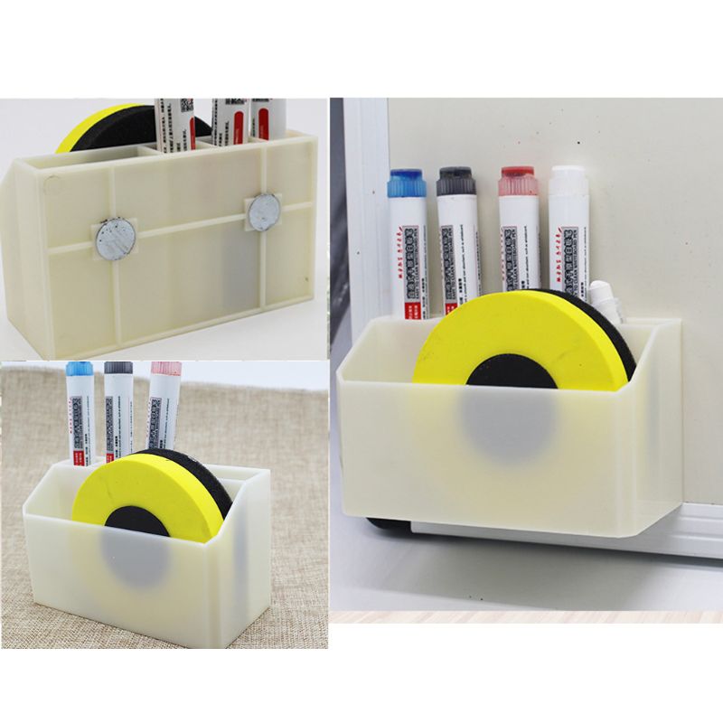 Magnetic Whiteboard Marker Pencil Pen Holder Organizer School Office Storage Box U4LD