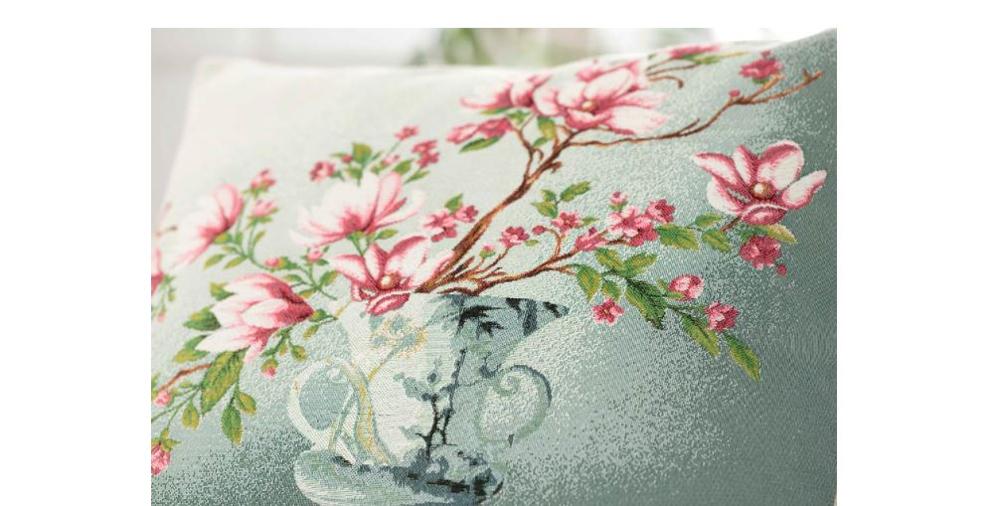 Turc haute Magnolia printemps tapisserie housse de coussin 45X45 Cm gris