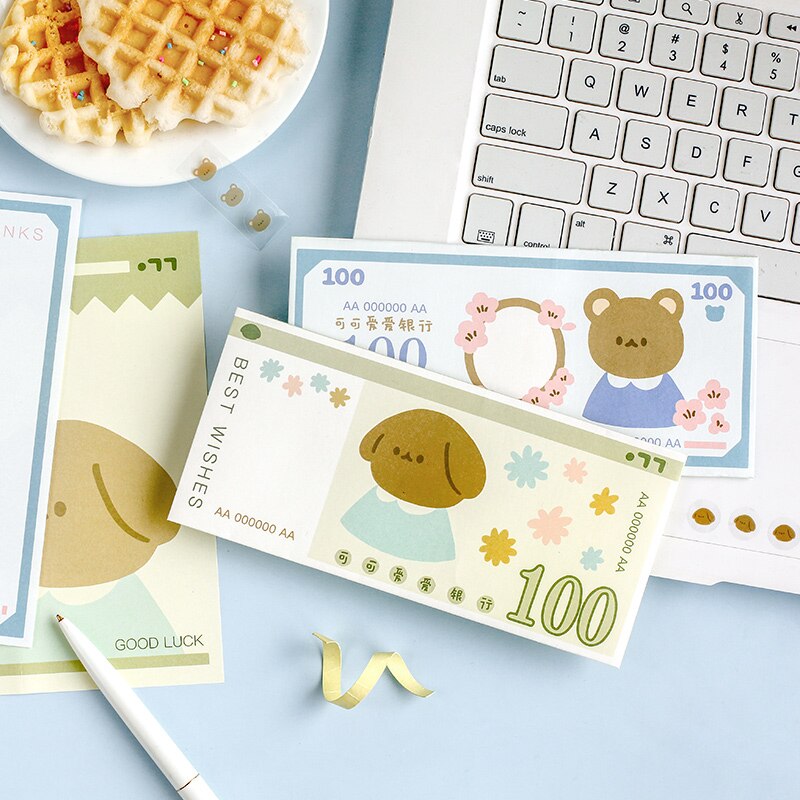 Vanyi 4 design dyr hvelv kawaii brevpapir konvolutt klistremerke 3 nyt stasjonær papir kjærlighetspapir skrivepapir lomo kort