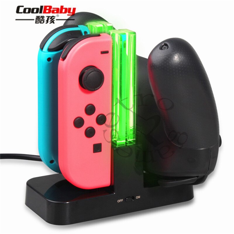 Joy-Con Charging Dock with 4 Charging Dock and LED Indication for Nintendo Switch Controller Charger