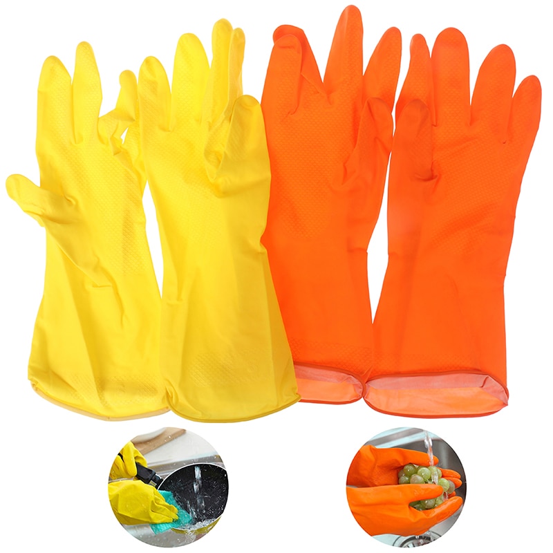Guantes de silicona de manga larga, guantes para lavar la cocina, guantes para limpiar el hogar a prueba de agua de látex, además de guantes de lavado de PVC, Herramientas de limpieza