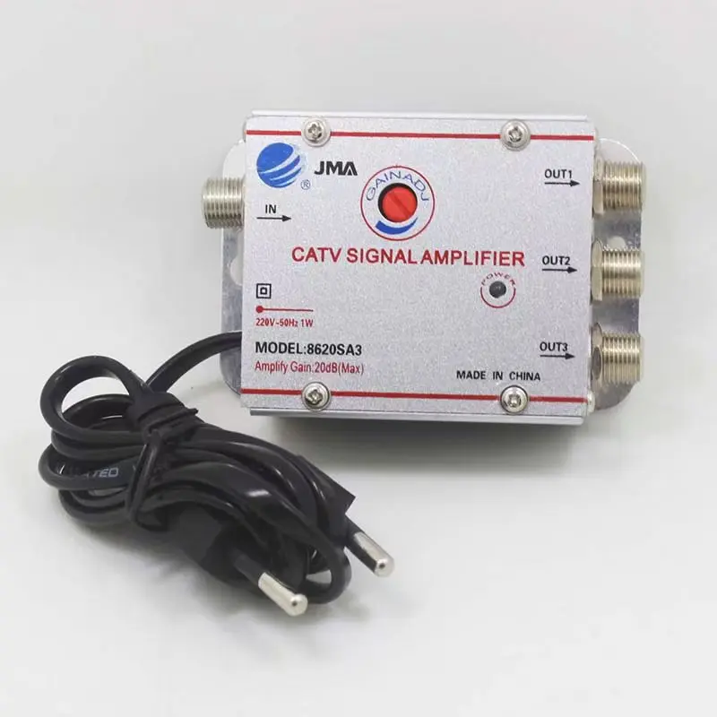 CATV Splitter Amplifier 20dB Digital TV Antenna Signal Booster 8620SA2 8620SA3 Home Tv Equipments 45Mhz To 860MHz EU Plug 220V