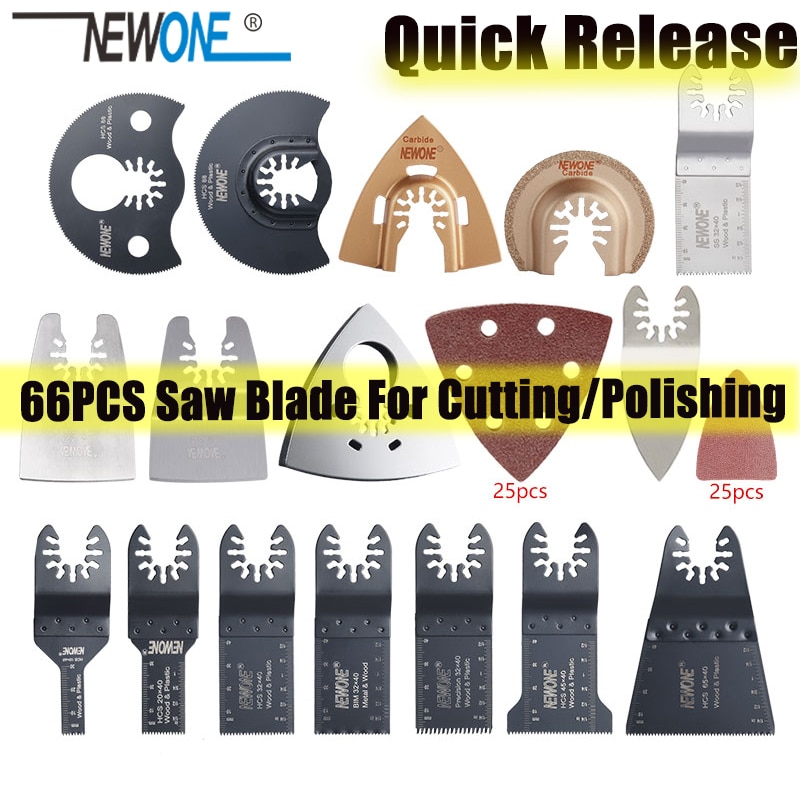 Newone 66 PCS Quick Change Oscillating Multi Tool Saw Blade Accessories,For FEIN Power Tool,Metal Cutting