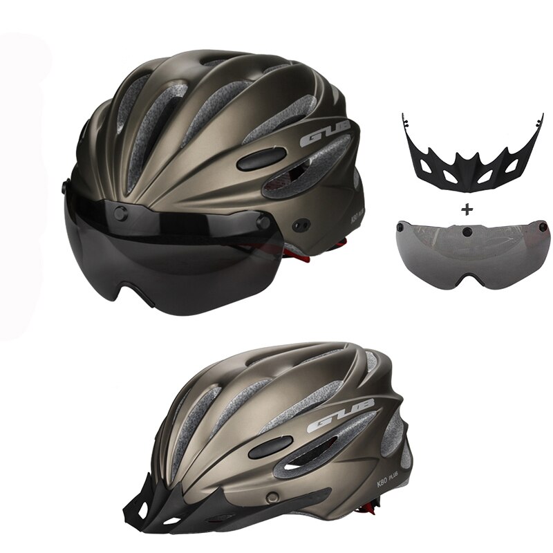 Mtb racefietshelm integraal gevormde fietshelm met vizier, brillenlens, ultralichte, veilige fietshelm voor heren en dames