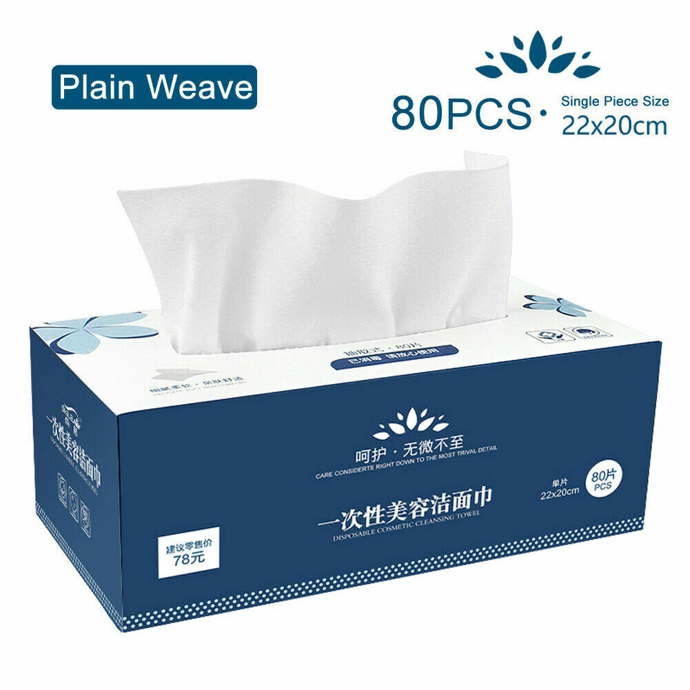 Luxury Disposable Face Cloths Towel Cotton Wash Infection Control Supersoft Cotton Disposable Wet And Dry Towel: Plain Weave 80pcs