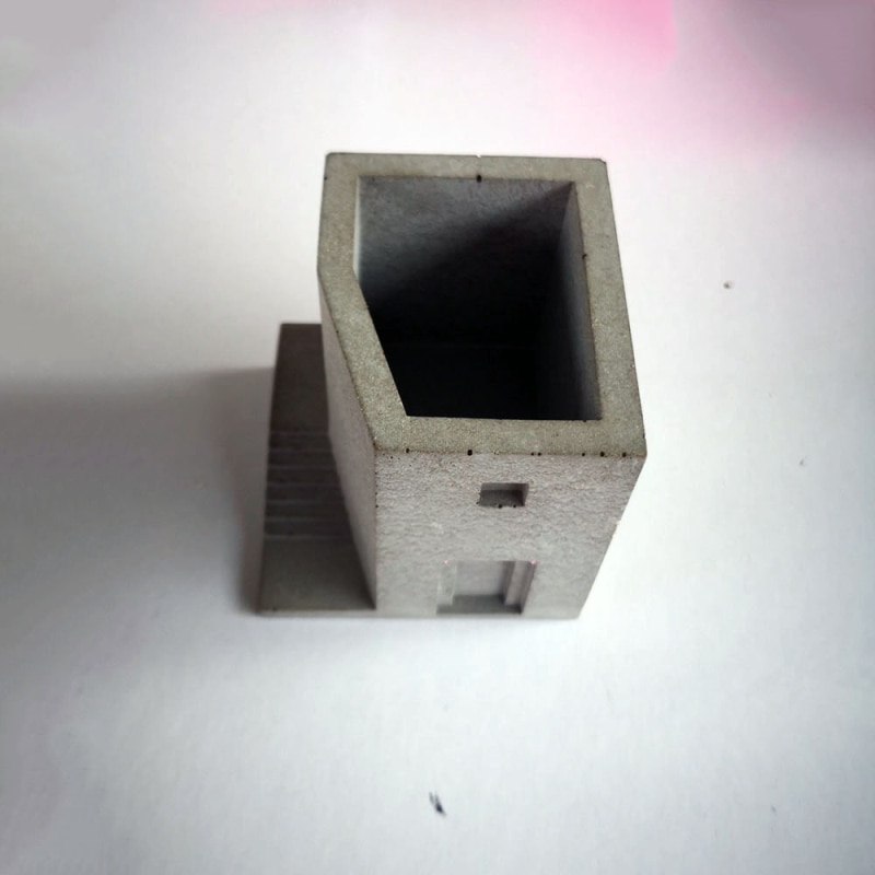 Small House With Stairs Succulents Planter Pot Mold Concrete Plaster Flower Pot Silicone Mould Clay Craft Casting