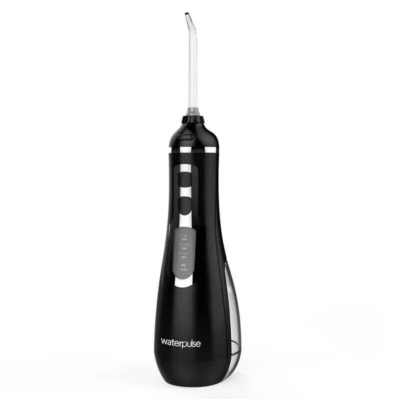 Waterpulse-irrigador Oral portátil V500 para adultos, hilo dental de agua recargable, impermeable IPX7, 200ml: Black