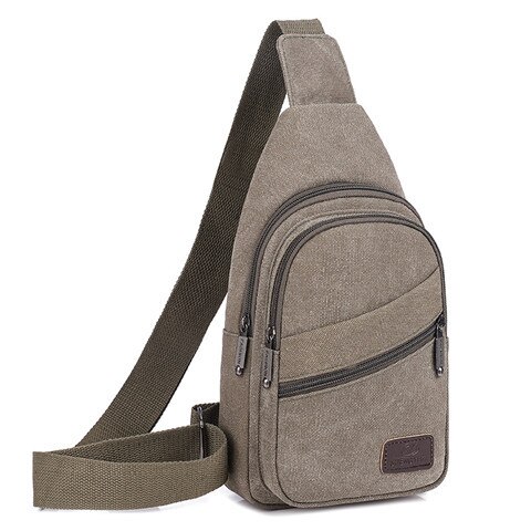 Canvas Borst Tas Voor Mannen Crossbody Borst Pack Voor Reizen Schoudertas Casual Dagrugzak Canvas Tas Voor Telefoon Portefeuilles Sleutels: Military Green