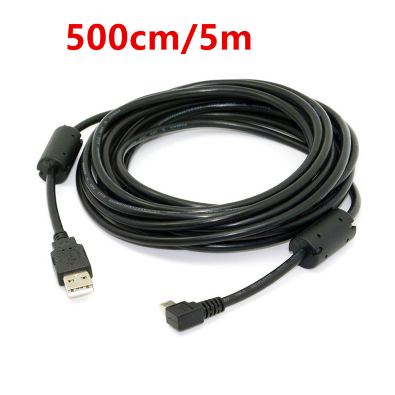 USB 2.0 Male to Mini USB B Type 5pin 90 Degree Up & Down & Left & Right Angled Male Data Cable 0.25m/0.5m/1.8m/5m
