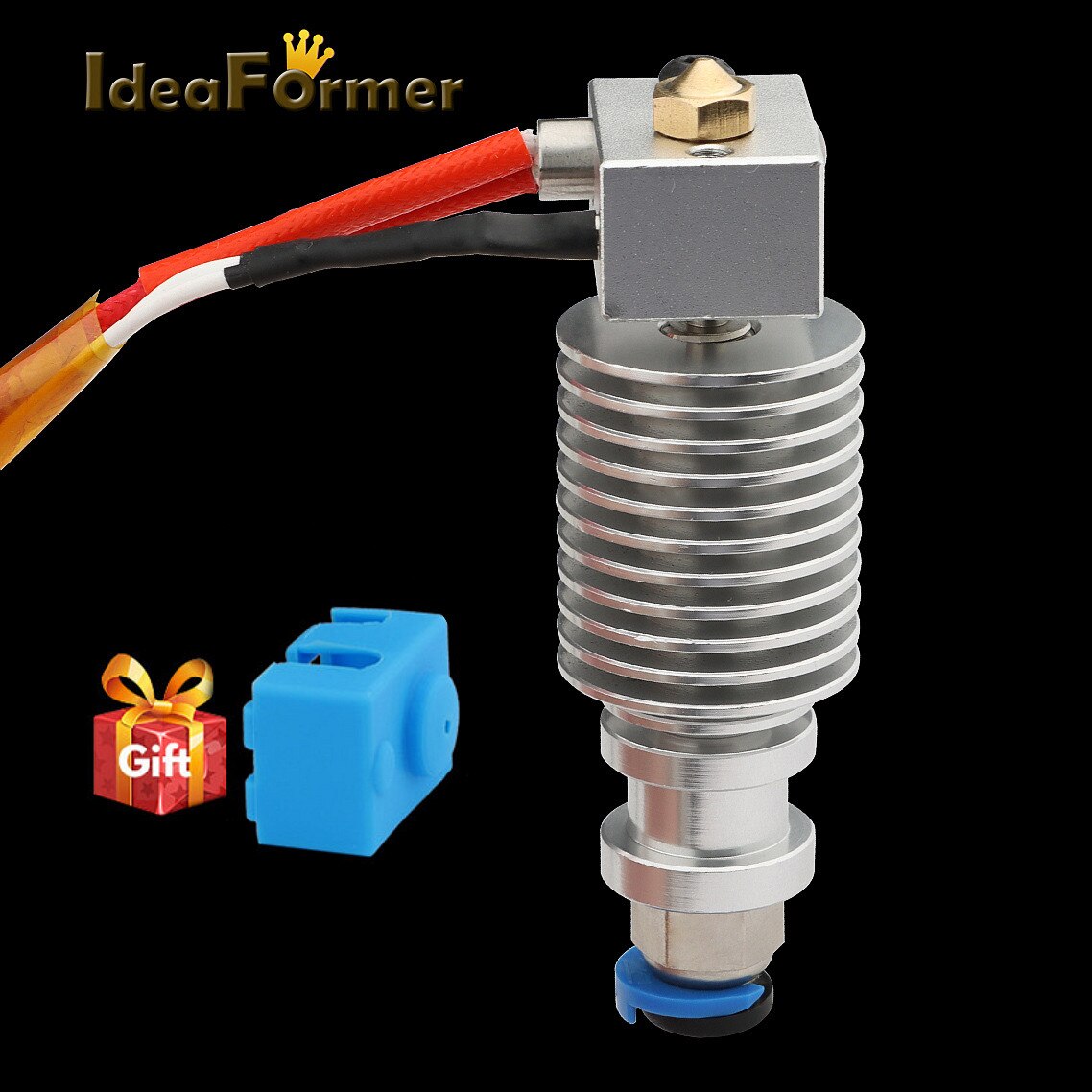 Extrusora Bowden V6 Hotend mejorada de 1,75mm, 12V/24V, cabezal de impresión remoto de larga distancia, j-head para piezas del Kit de impresora 3D E3D PT100.: 24V WITH PTFE / Without fan