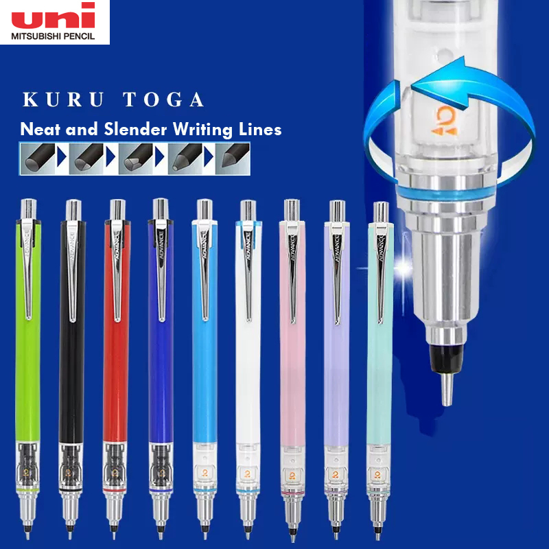Uni Mechanical Pencil or Refill Set, KURA TOGA Auto Lead Rotary Advance Anti-Broken Core Japan Stationery механический карандаш