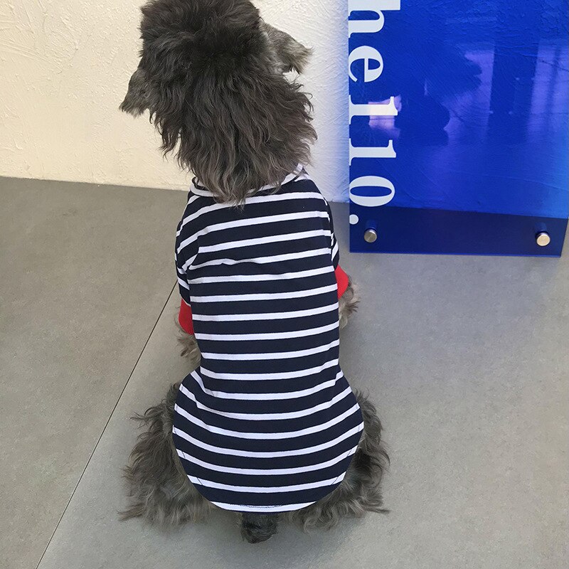 Huisdier Dieptepunt Shirt Liefde Strip T-shirt Bichon Schnauzer Teddy Overhemd Hond Kat Kleine Hond Kleren Strepen Hond Kleding Voor Kleine honden