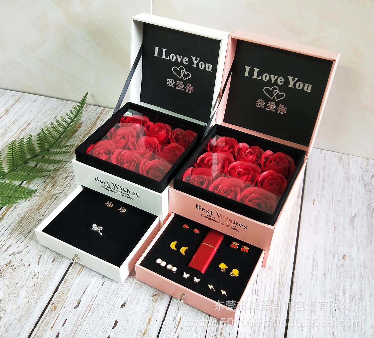 Valentine's Day Soap ROSE Box Jewelry Box Ring Necklace Box Cosmetic Lipstick Box