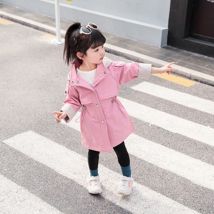 Herfst Winter Mode Baby Meisjes Trenchcoat Jas Kids Bovenkleding Hooded Windbreaker Kinderen Kleding Voor Meisjes W528