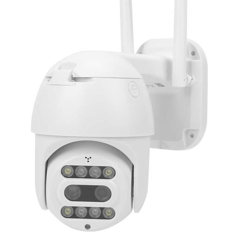 2‑Way Audio Camera 1080P WiFi Camera 8 Lights Dual Lens Motion Detection Full-Color Nigh IP66 Waterproof CCTV 100-240V