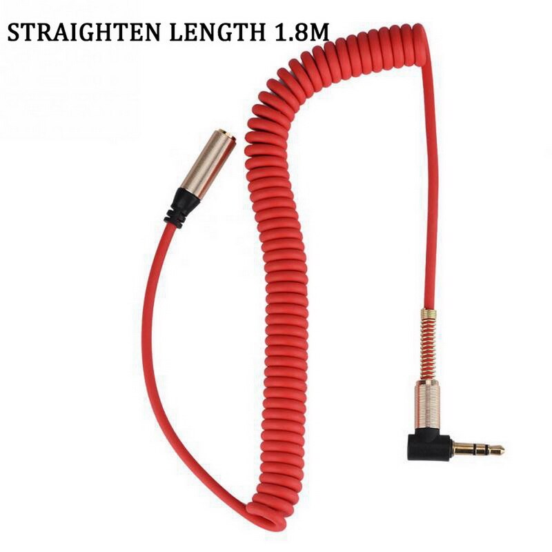 Elbow spring retractable 3.5mm audio cable aux audio speaker cable retractable cable car cable Extension Cable Retractable Cable: Red