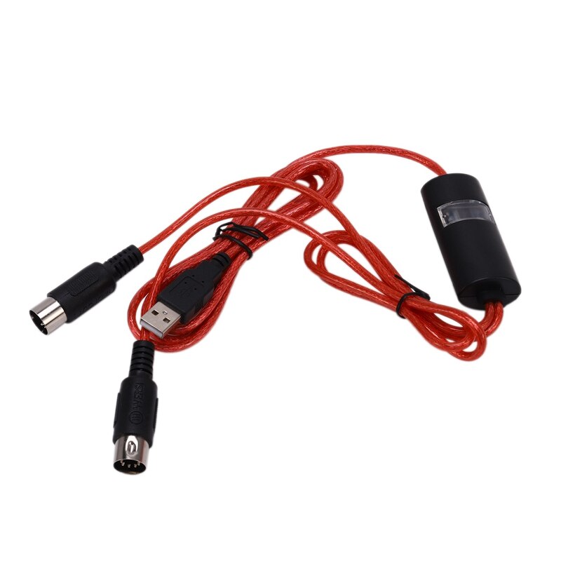 2X 5-Pin Midi Naar Usb In-Out Kabel Adapter Converter Voor Windows Mac Ios Laptop Naar Muziek piano Toetsenbord