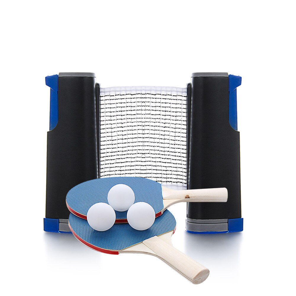 Indoor Telescopic Ping Pong Set Extending Net Table Tennis Racket Sports Accessories Portable Paddle Bats Sport Tool: 1 SET