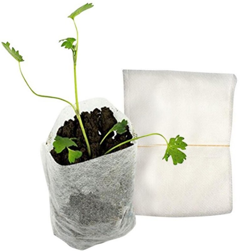 100 stk . 8*10cm non-woven planteskoleposer plantevækstposer frøplantepotter miljøvenlige biologisk nedbrydelige ventilerer voksende planteposer: Default Title