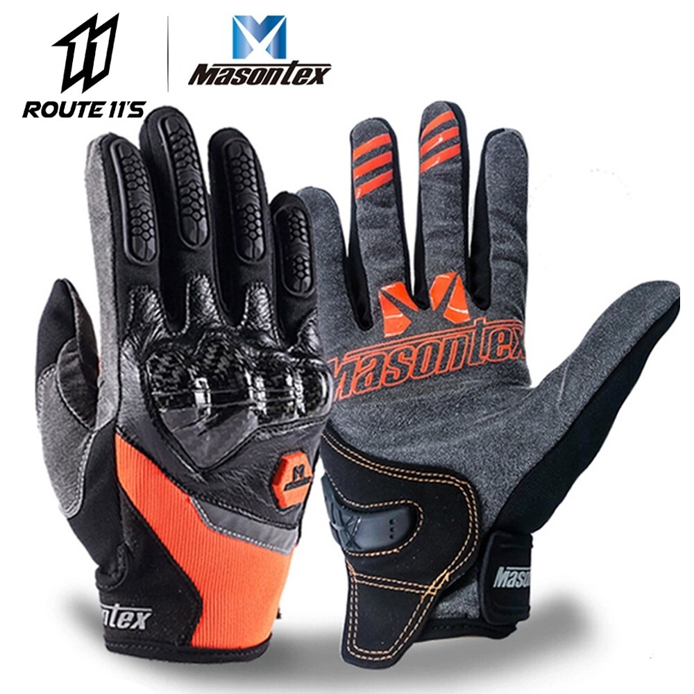 Masontex Moto-Cross Handschuh Kohlenstoff Fiber Motorrad Handschuhe Voll Finger Moto Touchscreen Guantes Moto Atmungsaktive Motorrad Handschuhe