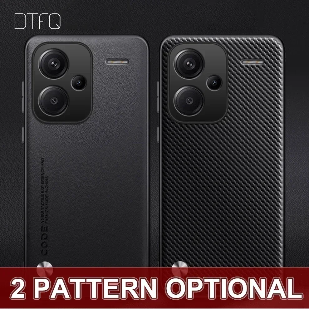 Capa Traseira Anti Choque para Xiaomi, Capa De Couro De Luxo Para Redmi Note 13 Pro Plus