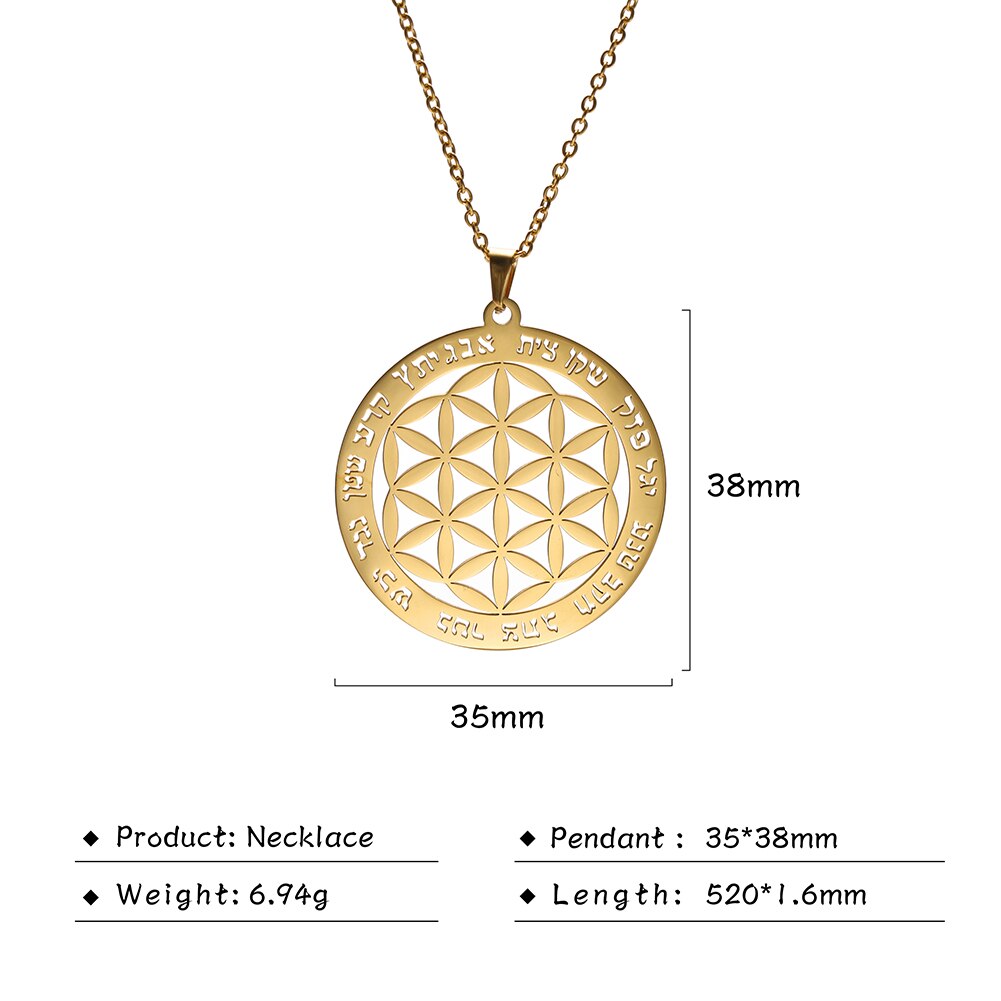 Cazador Viking Blume des Lebens Hohl Halskette für Frauen Mädchen Talisman Amulett Edelstahl Chocker Schmuck Geburtstag 2022: Style4-Gold