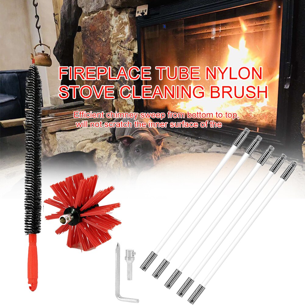 Salle de bain Portable multifonction Nylon avec tête de remplacement cuisine pour cheminée tuyau poêle nettoyage cheminée balayage brosse