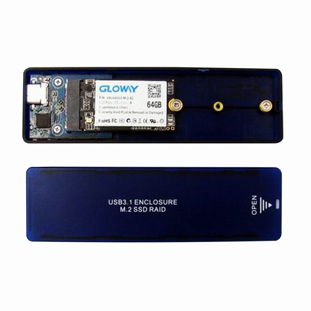 M2 SSD Fall NVME Gehäuse M.2 auf USB Typ C 3,1 SSD Adapter für NVME PCIE NGFF SATA M/B Schlüssel SSD Disk Box M.2 SSD Fall