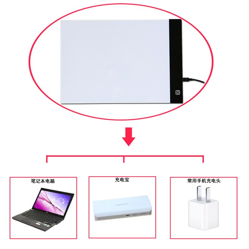 Leaning Machine LED Drawing Pad Tablet Drawing Pad Box Board LED Drawing Board USB Powered A4 Copy Station Leaning