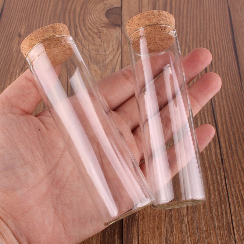 Dia 30mm: 15ml 25ml 30ml 35ml 40ml 50ml 60mlTransparent Glass Test Tube Vials Terrarium with Cork Stopper Glass Container 24pcs