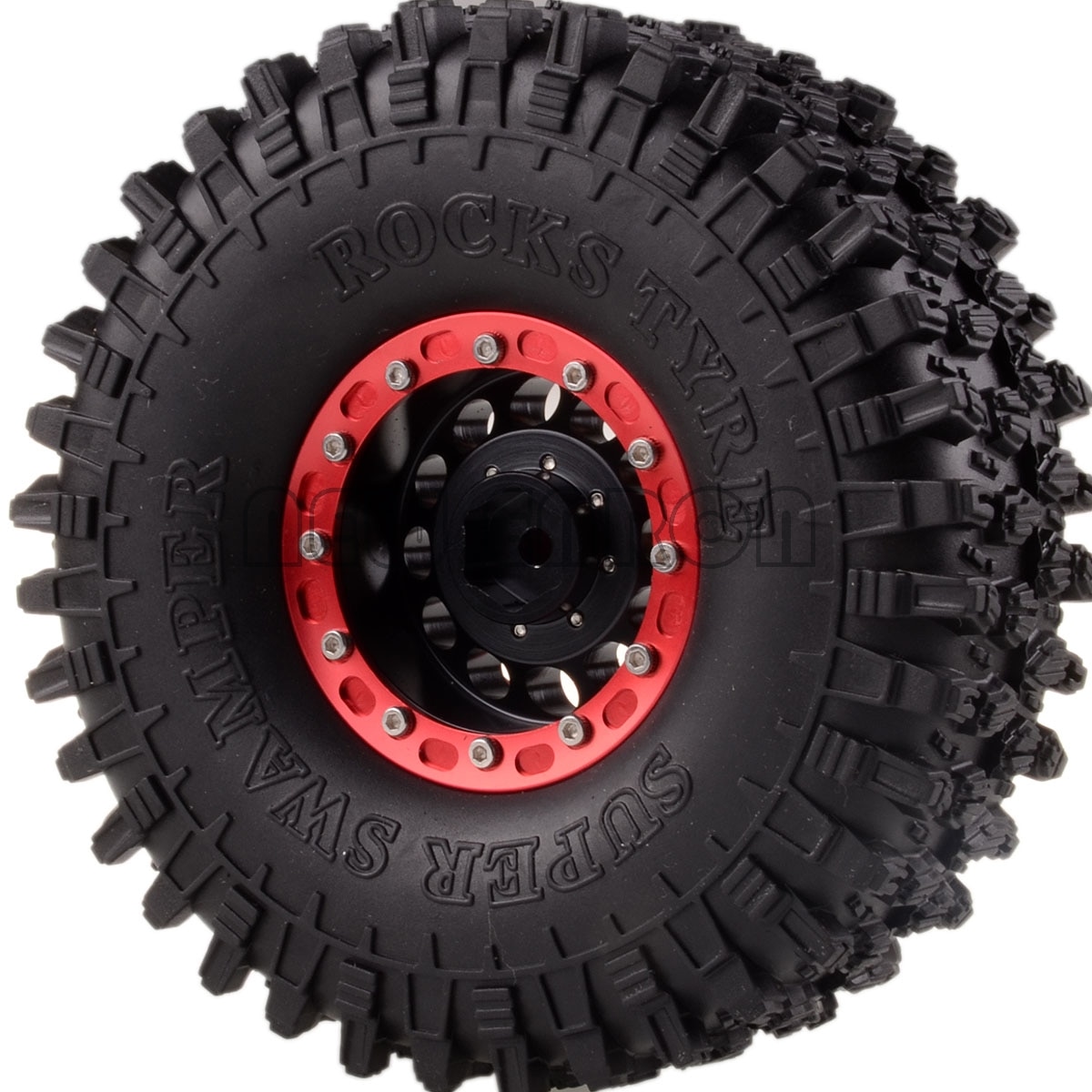 ENRON 1P 1.9" Metal Wheel RIMS & 120mm Super Swamper Rocks Tyre Tires RC 1/10 1:10 Rock Crawler Axial SCX10 SCX10 II 90046