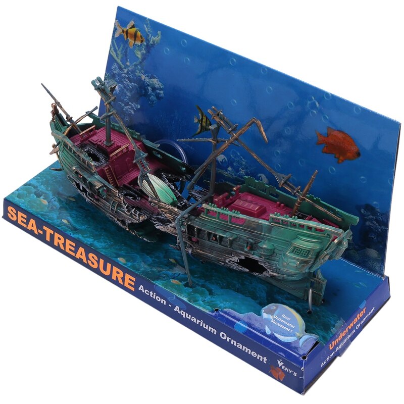 Grote Aquarium Decoratie Boot Plactic Aquarium Air Split Schipbreuk Aquarium Decor C